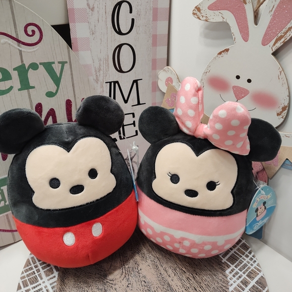 ❤️NWT Disney Mickey & Minnie Mini (2021) 7" inch Squishmallow Pair, Super Cute! - Picture 2 of 15